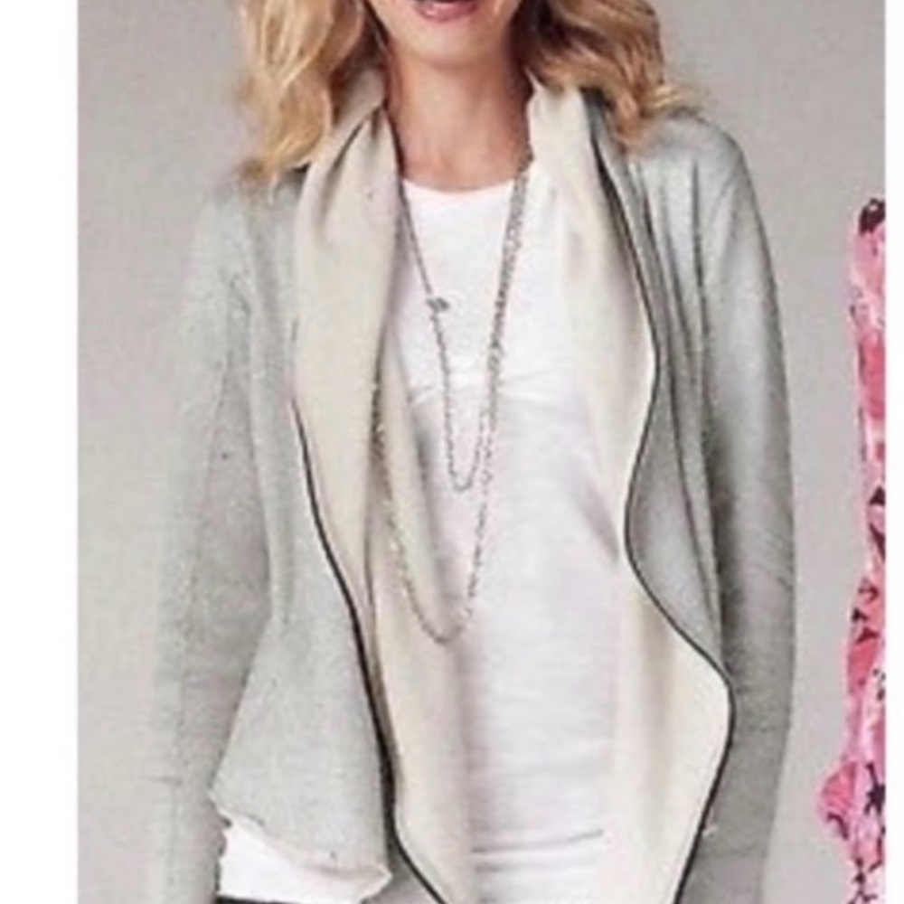 CAbi Style #534 zip-up cardigan hoodie in a soft French terry knit.